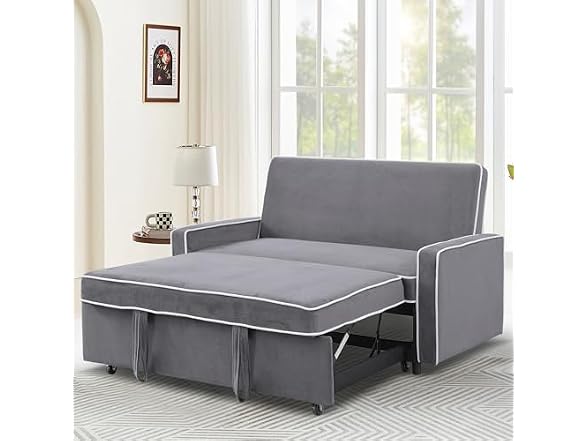 SumKea 3-in-1 Convertible Sofa Sleeper Bed 2-Seat Loveseat
