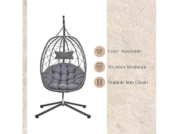 Leisuremod Summit Egg Swing Chair