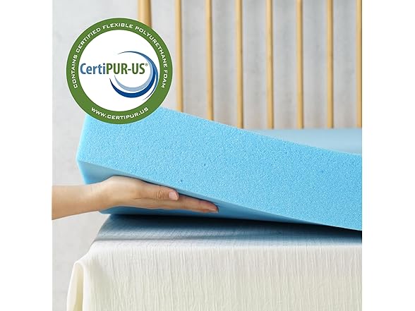 ZINUS 2" Green Tea Cooling Gel Memory Foam Mattress Topper