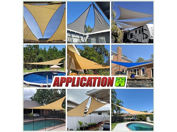 ColourTree 8' x 8' x 8' Sand Beige Sun Shade Sail Triangle