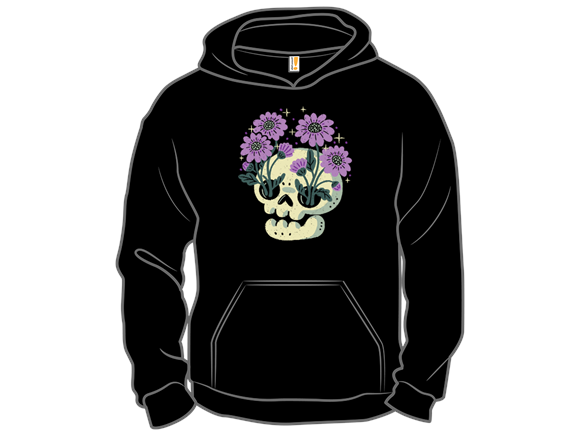 Skull with Purple Flowers