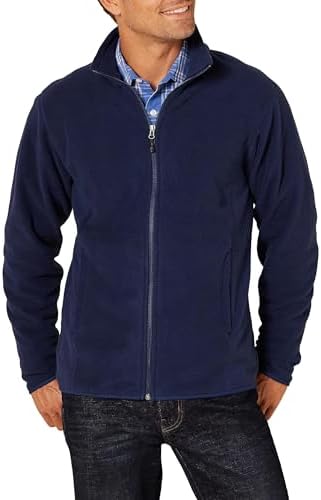 Amazon Essentials Men's Full-Zip Fleece Jacket (Available in Big & Tall), Navy, X-Large