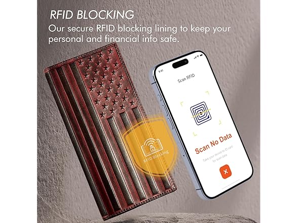 Pefiam Leather Long Wallet for Men