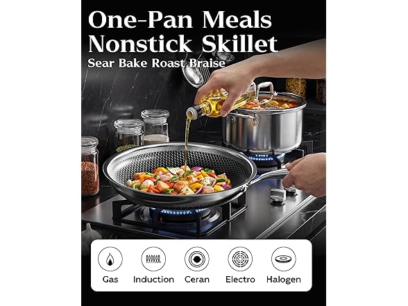 XBM Honeycomb Stainless Steel Nonstick Frying Pan