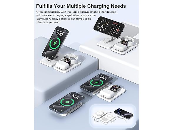 ILOUYU 3 in 1 Magnetic Wireless Charger