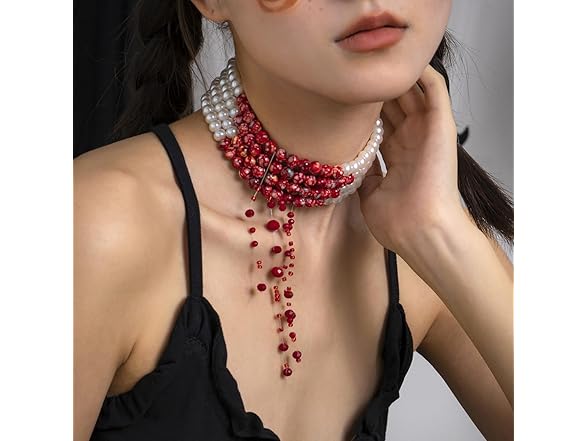Dripping Red Pearl Chain