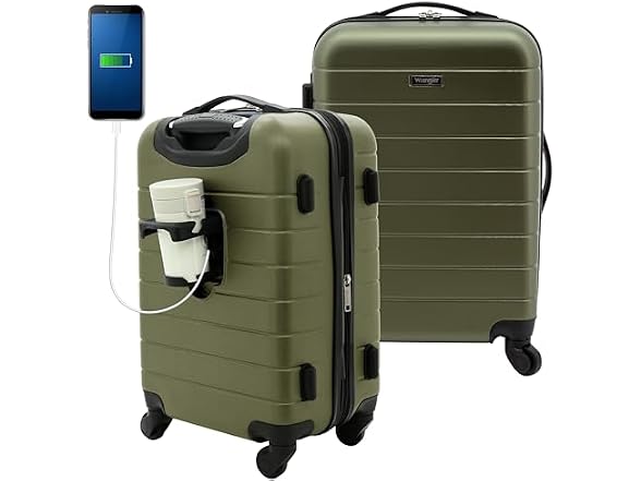 Wrangler Smart Spinner Hardside Luggage, 22" Carry-On