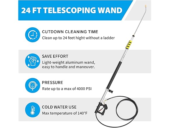 EXTRAFEIN 24FT Pressure Washer Wand