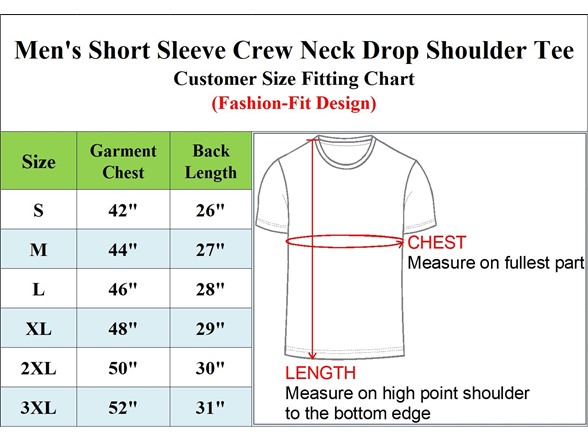 Mens Oversized Drop Shoulder Cotton Tee (1, 3, or 5Pk)