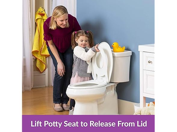 Mayfair Little2Big Toilet Seat with Built-In Tod