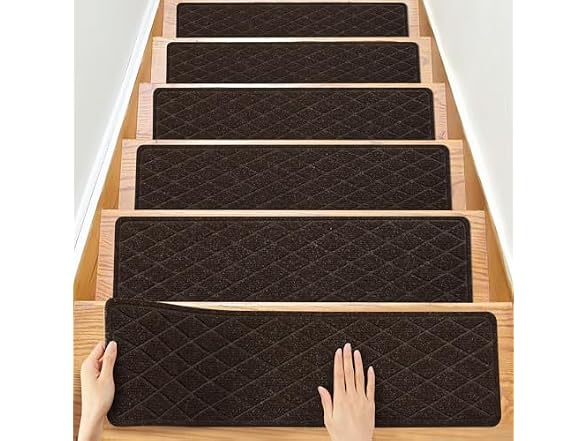 Safotad Stair Treads Coffee Brown 15pk