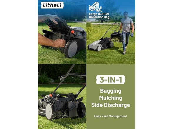 Litheli 21" Cordless Lawn Mower (Push)