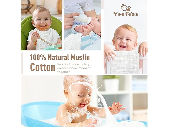 Muslin Burp Cloths for Baby 10 Pack