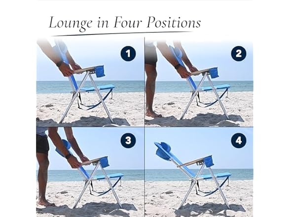 CARIBBEAN JOE Beach Chair, 4 Position (Teal)