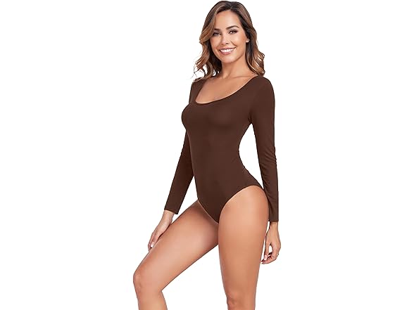 fintaps Women's Crew Neck Bodysuit