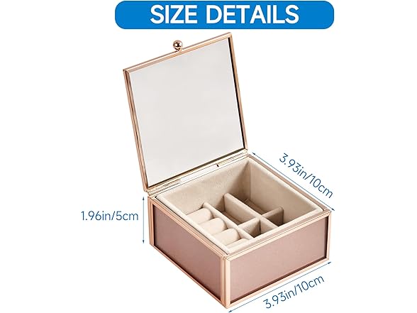 Mseyemi Pink Glass Jewelry Box With Lid