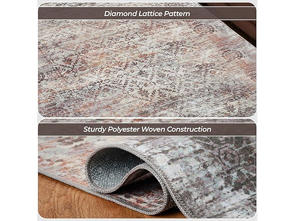Superior 2'x3' Diamond Lattice Non-Slip Indoor Rug