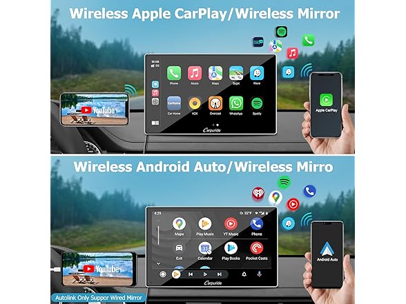 9" Wireless CarPlay Screen w/ GPS