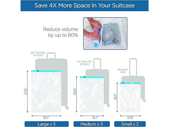 Honey-Can-Do 12-Pack Vinyl Zipper Storage Bags