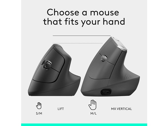 Logitech Lift Vertical Ergonomic Wireless Mouse
