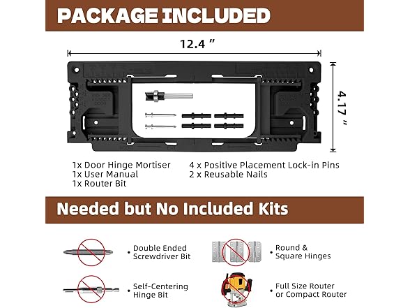 Door Jamb Hinge Jig Compatible with 8 Sizes