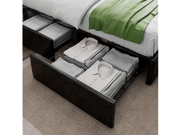 HOOMIC Queen Platform Storage Bed Frame