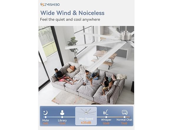 ZMISHIBO 96" Aluminum Ceiling Fan with Lights