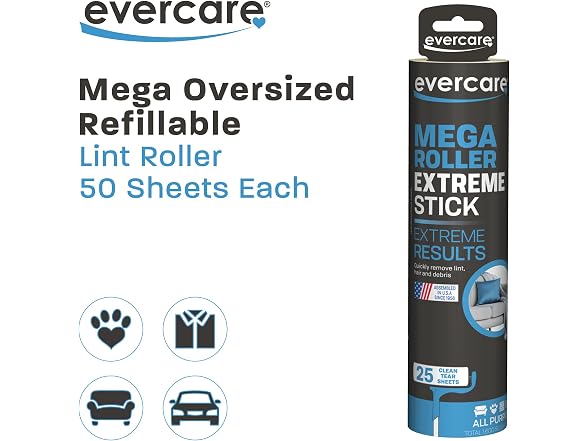 Evercare Large Surface Mega Pet Roller Refil