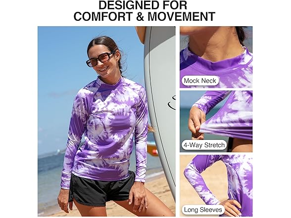 Kanu Surf Women's LS Rash Top Purple (L)