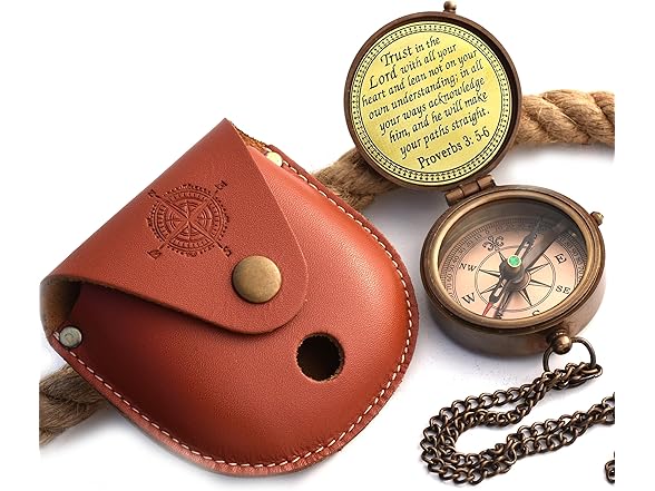 Trust in The Lord Proverbs Engraved Compass