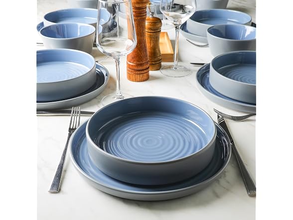 Stone Lain Elica 12Pc Dish Set Blue Grey