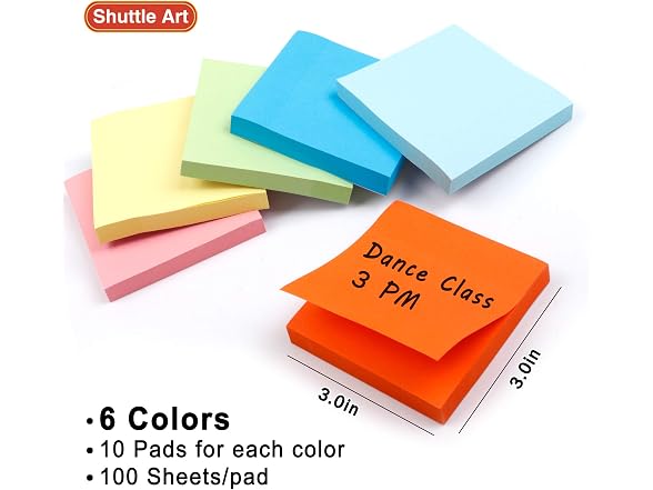 Shuttle Art Sticky Notes 60-Pad 6000ct