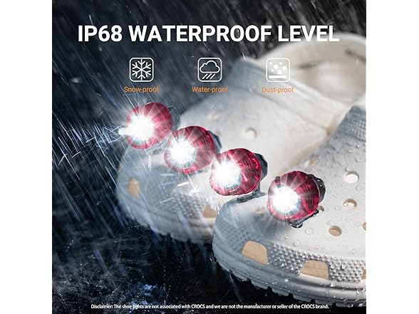4 Pcs Rechargeable Headlights for Crocs