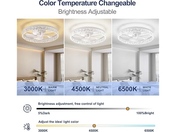 20" Flush Mount Smart Ceiling Fan