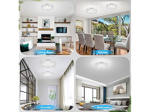 Brightever B0BV6S2DGK 11 Inch Crystal Ceiling Light