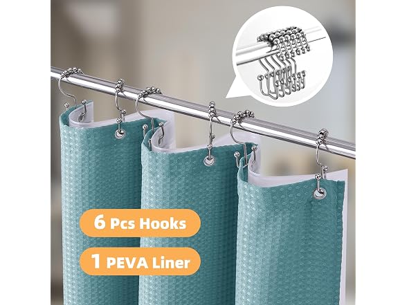 LaCyan Waterproof Waffle Shower Curtain