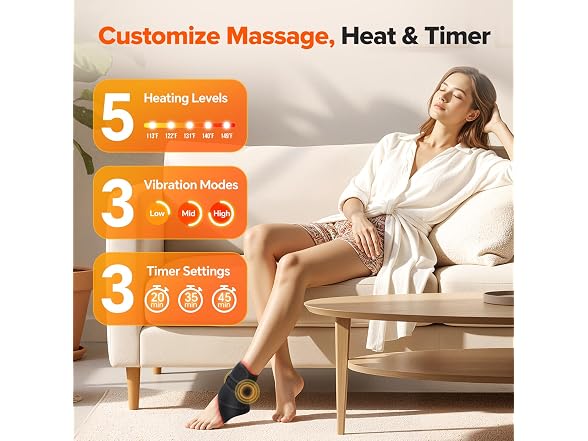 WoloyHeatie Ankle Massagers, 2pk, Black