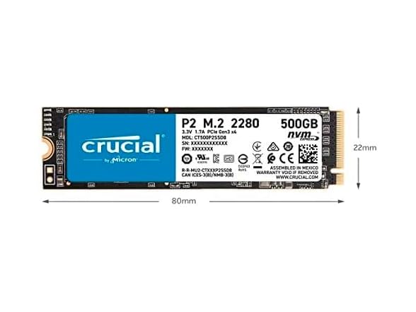 Crucial P2 2TB 3D NAND NVMe PCIe M.2 SS