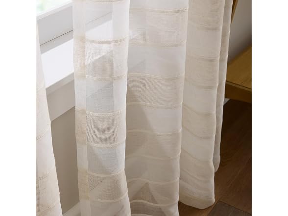 Curtainworks Striped Sheer Curtains, 50" x 84", 2 Panel
