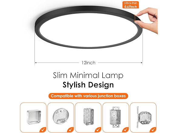 Brightever 12 Inch LED Flush Mount Ceiling Lights