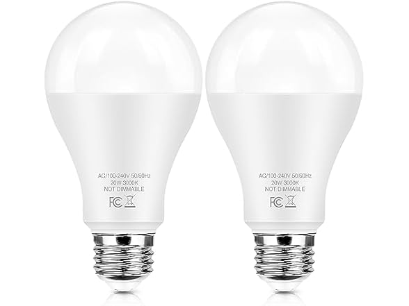 TOBUSA A21 LED Bulbs 20W 3000K 2-Pack