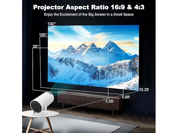 DreamFair Mini Projector, Support 4K 1080P