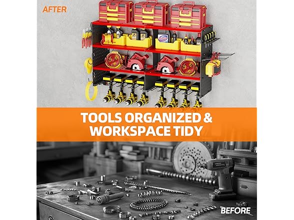 Dollate 4 Layer Power Tool Organizer Wall Mount