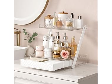 $13.99, Was $19.41, 27% Off! Pomohome 3-Tier Bathroom Countertop Makeup Organizer dealfomo