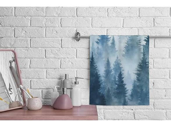 oFloral Watercolor Foggy Hand Towels, Drawn