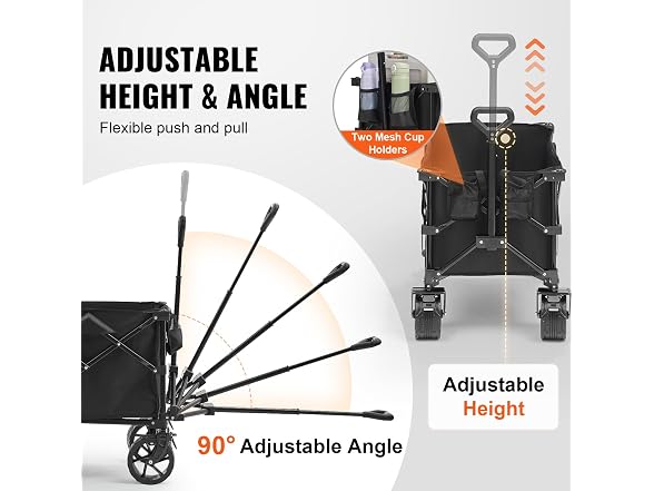 VEVOR 220L/350lbs Collapsible Folding Wagon