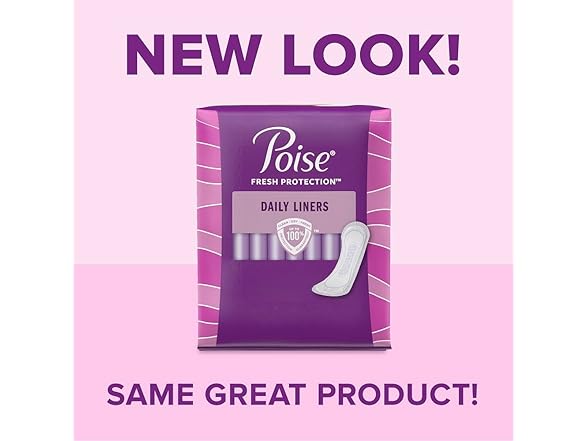 Poise Daily Incontinence Panty Liners, Long, 44 Ct