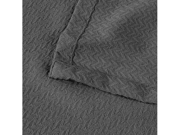 Superior Nobel Cotton Chevron Blanket, King, Charcoal