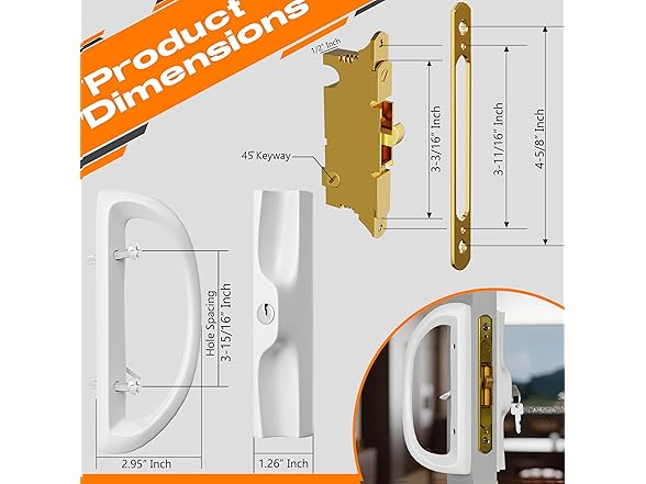 T-HAKEN Sliding Glass Door Handle Set