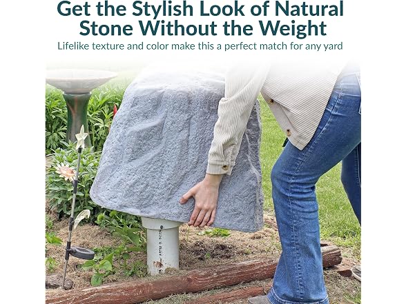 Sunnydaze 21.5'' H Faux Rock Cover, Gray - Gallery 4